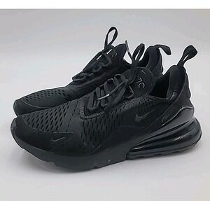 Nike Air Max 270 Triple Black Womens Size 8 Athletic Running Shoes Sneakers